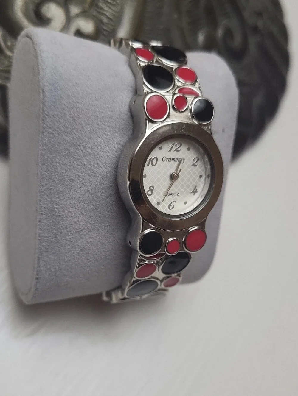 GRAMERCY Red & Black Circle CUFF Watch